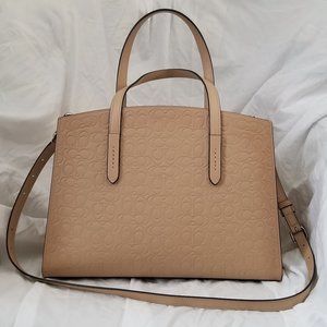 Coach Charlie Carryall in tan signature leather